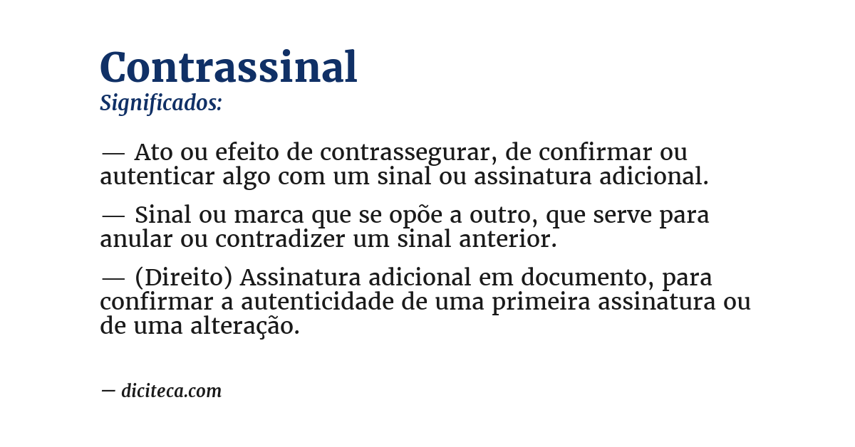 Significado de contrassinal