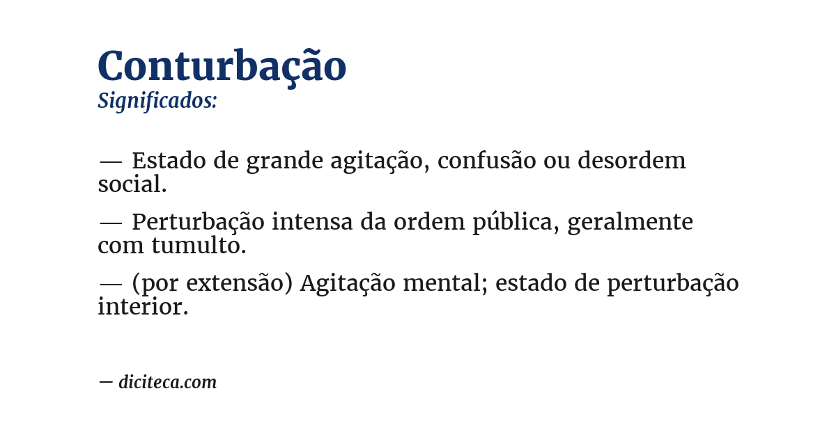 Significado de conturbação
