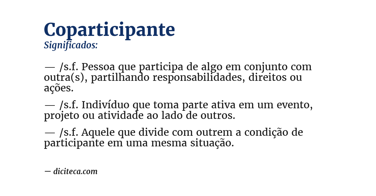 Significado de coparticipante