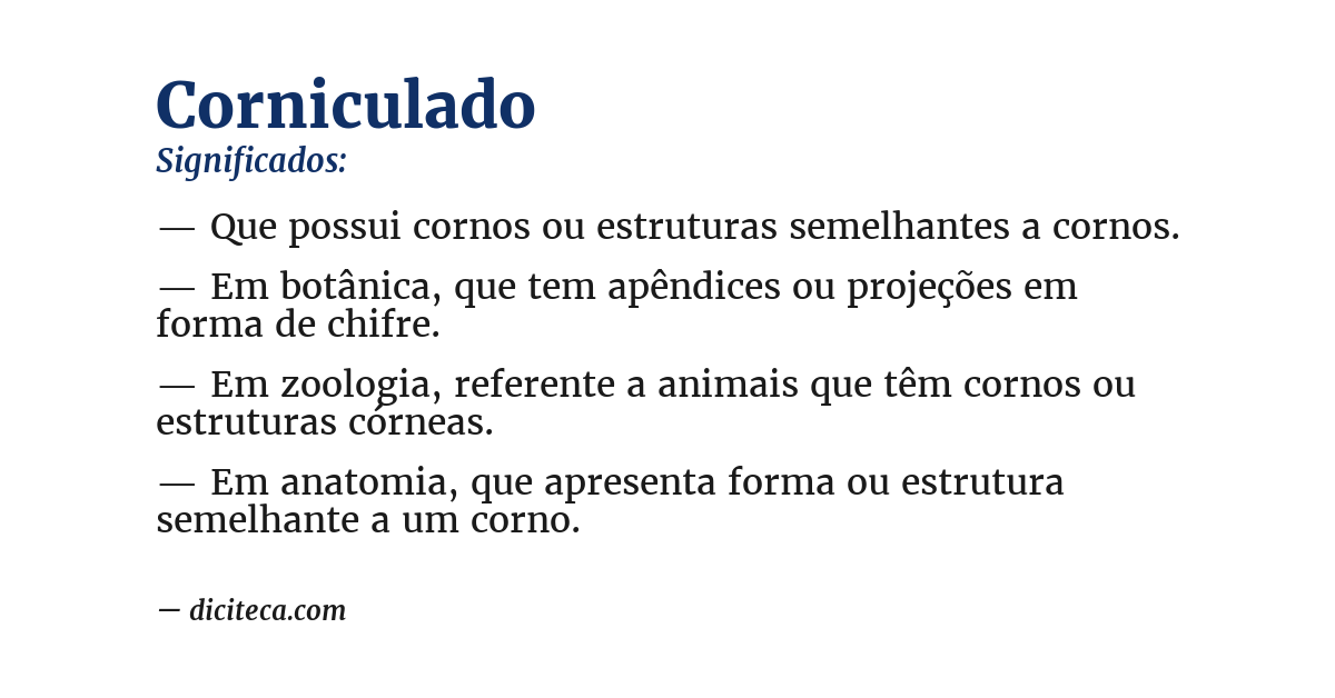 Significado de corniculado