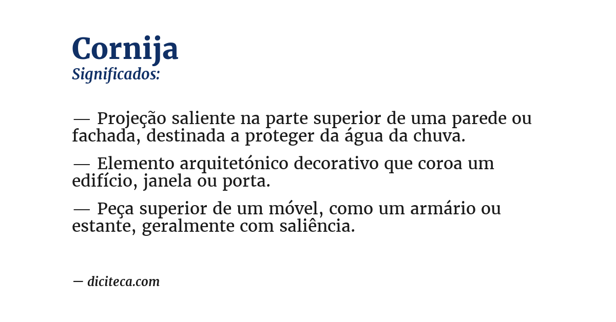 Significado de cornija