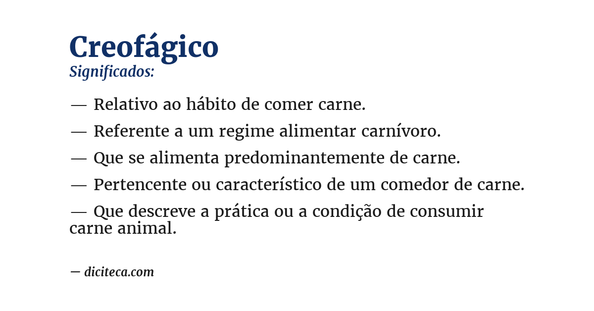 Significado de creofágico