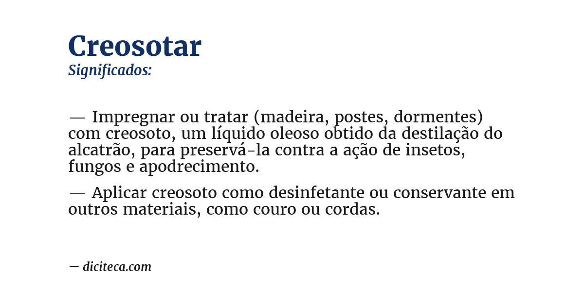 Significado de creosotar