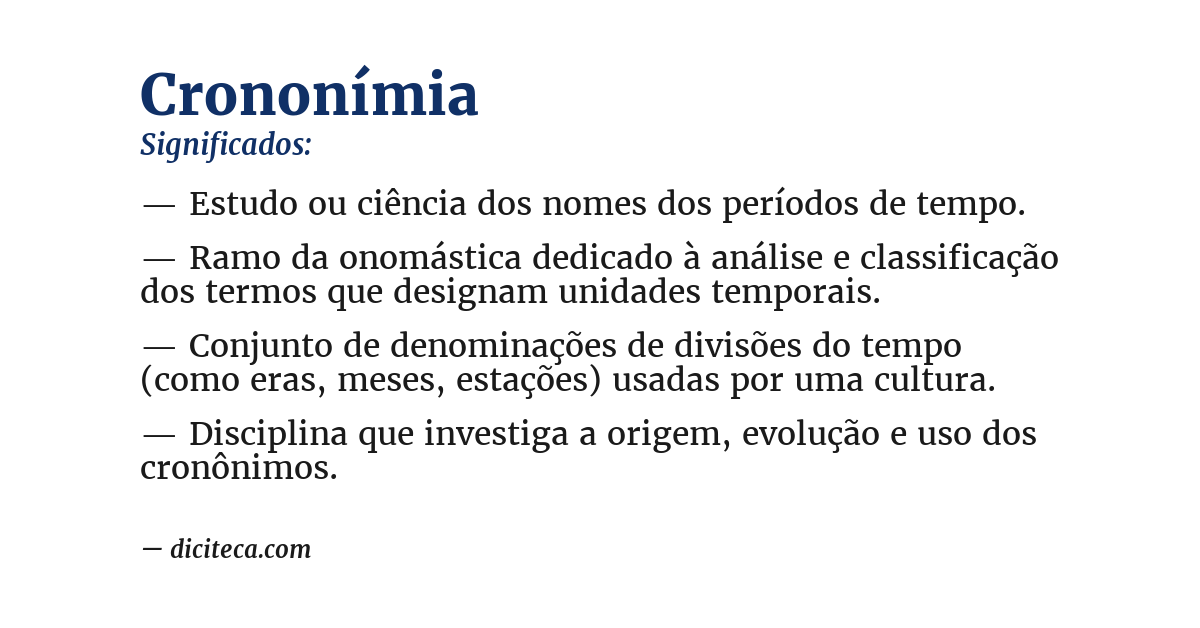Significado de crononímia