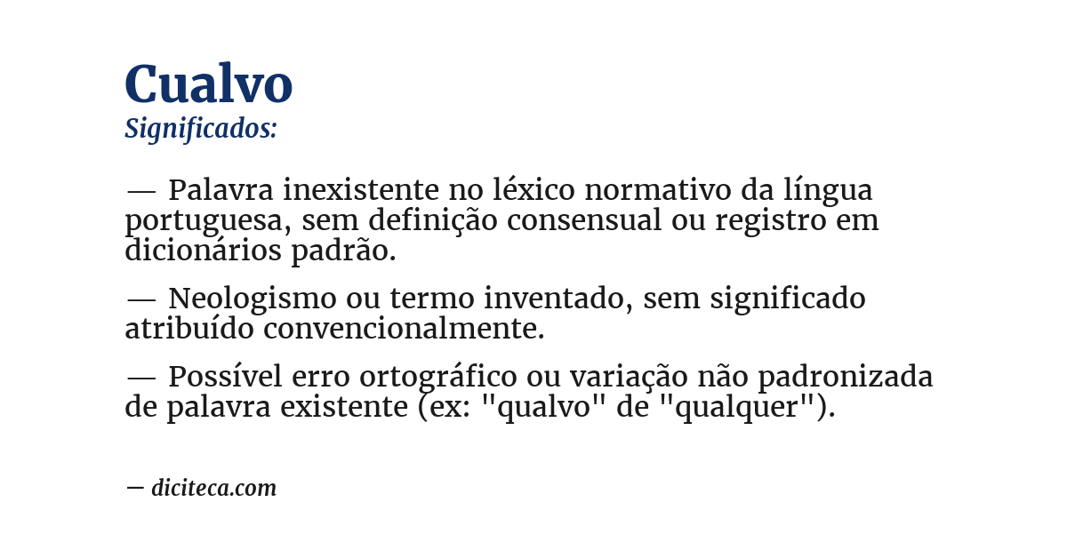 Significado de cualvo