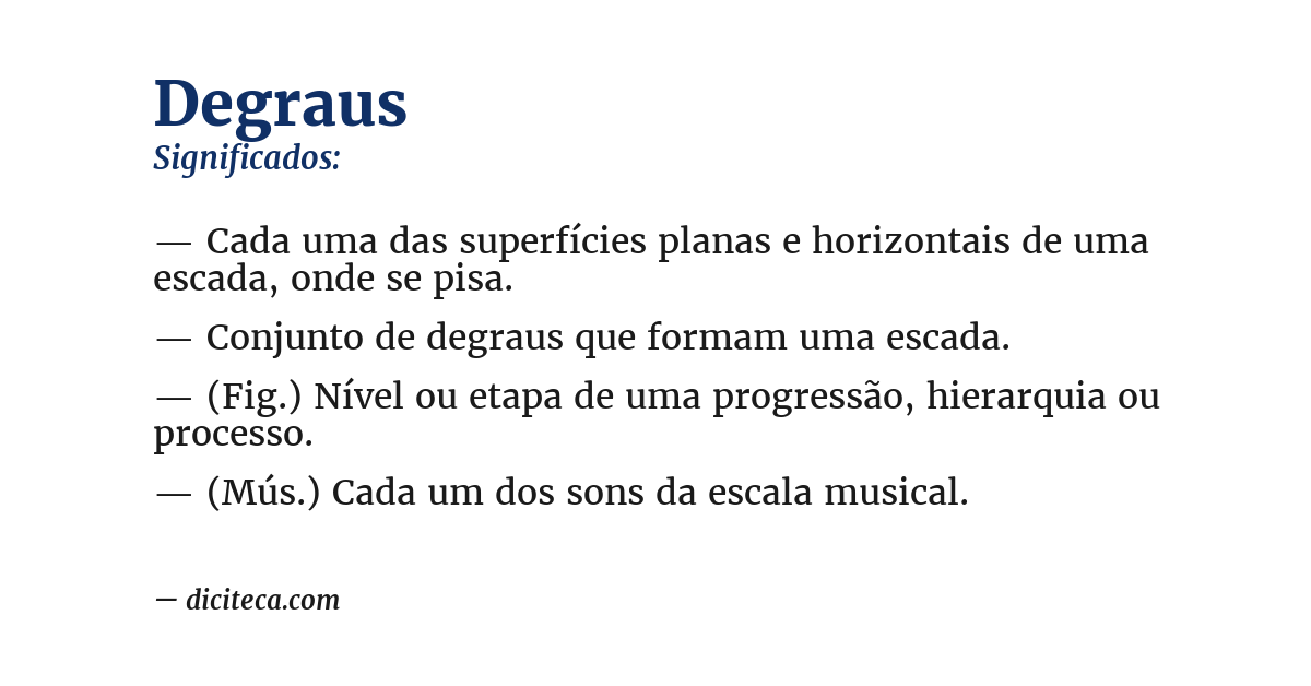 Significado de degraus