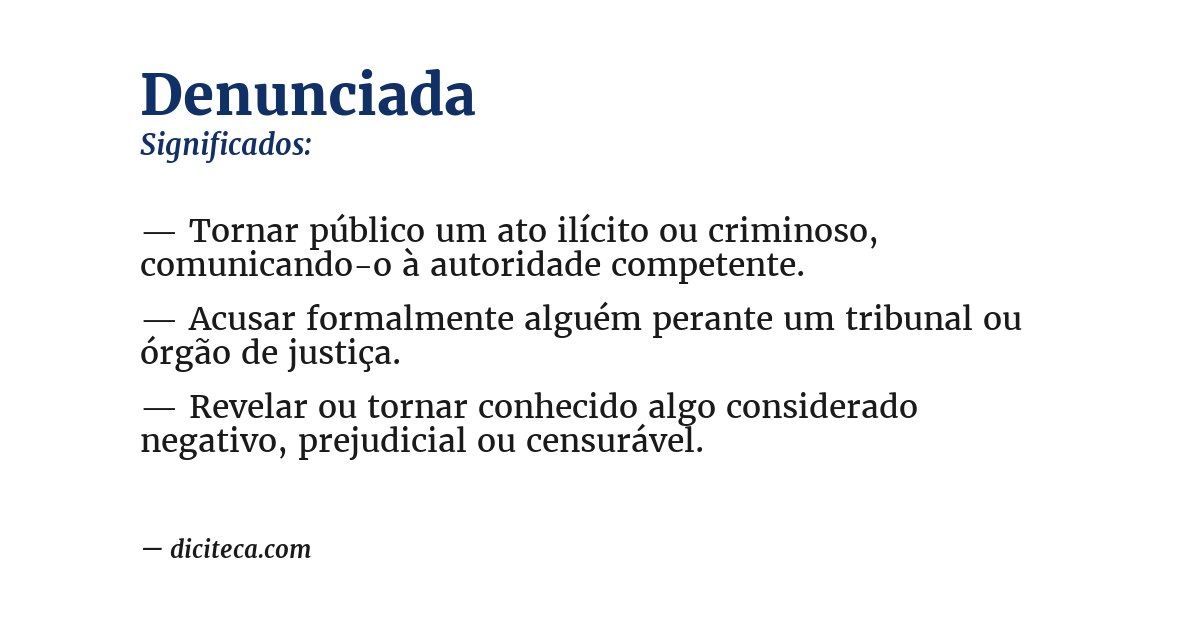 Significado de denunciada