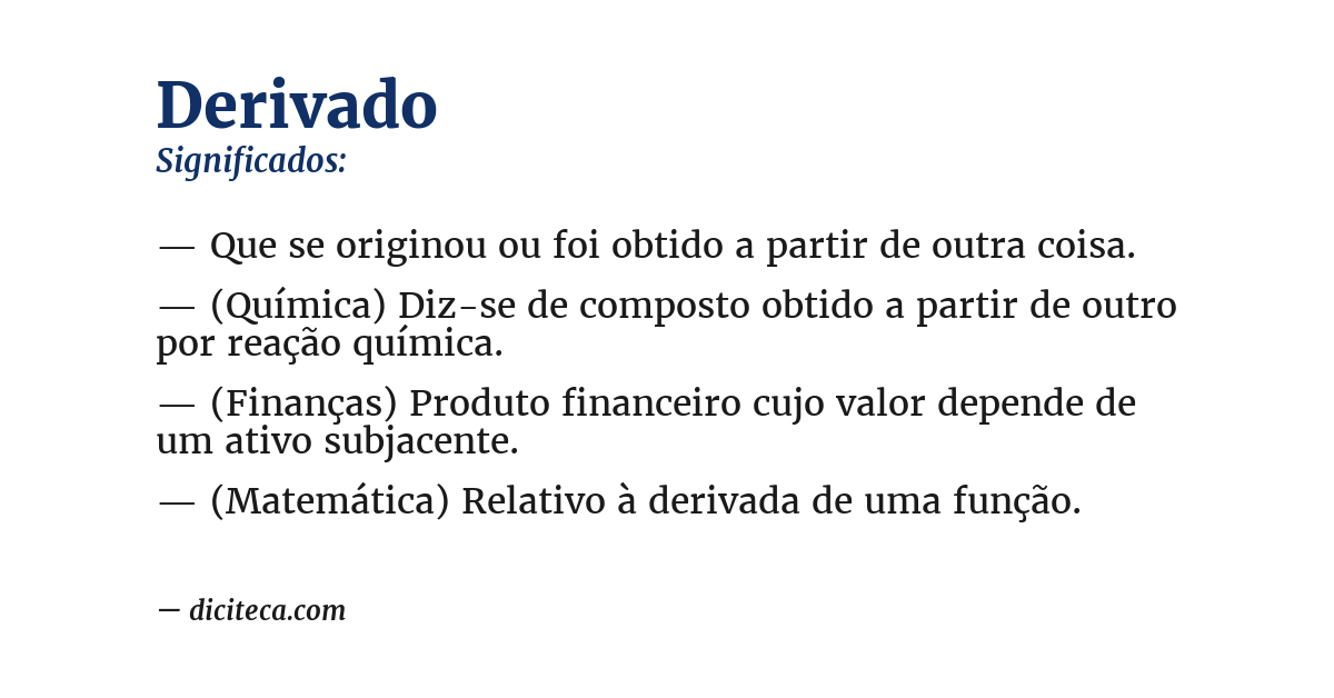 Significado de derivado