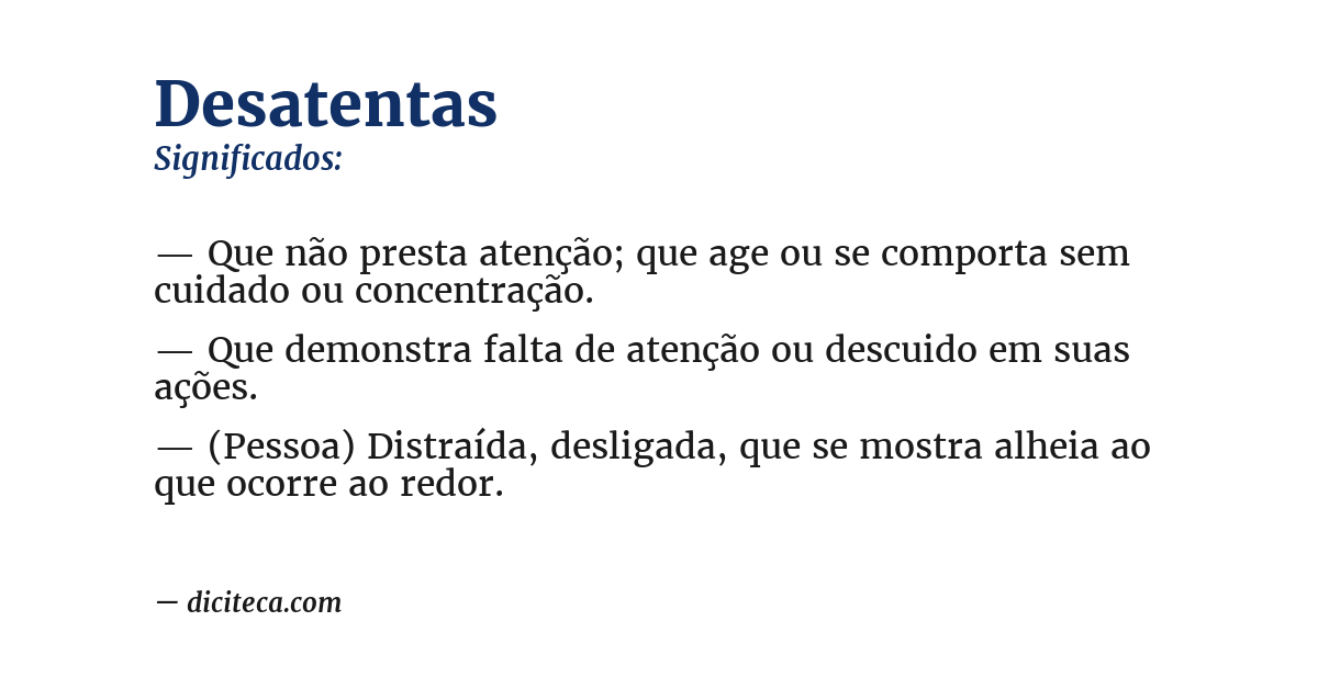 Significado de desatentas
