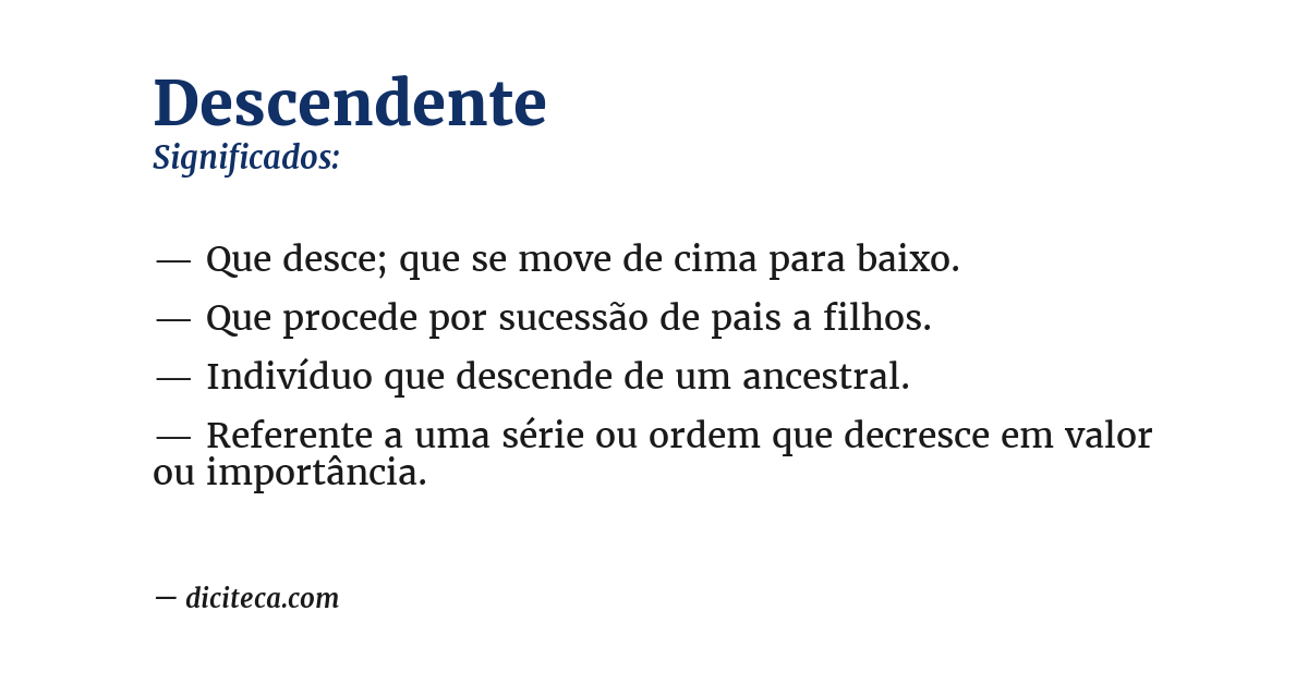 Significado de descendente
