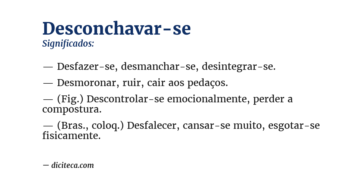 Significado de desconchavar-se