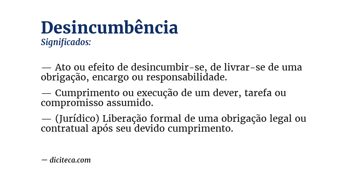 Significado de desincumbência