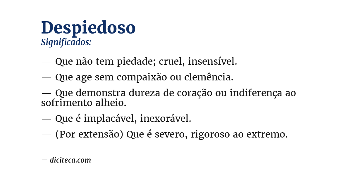 Significado de despiedoso