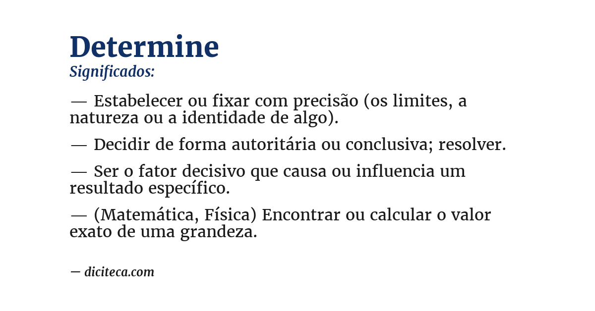 Significado de determine