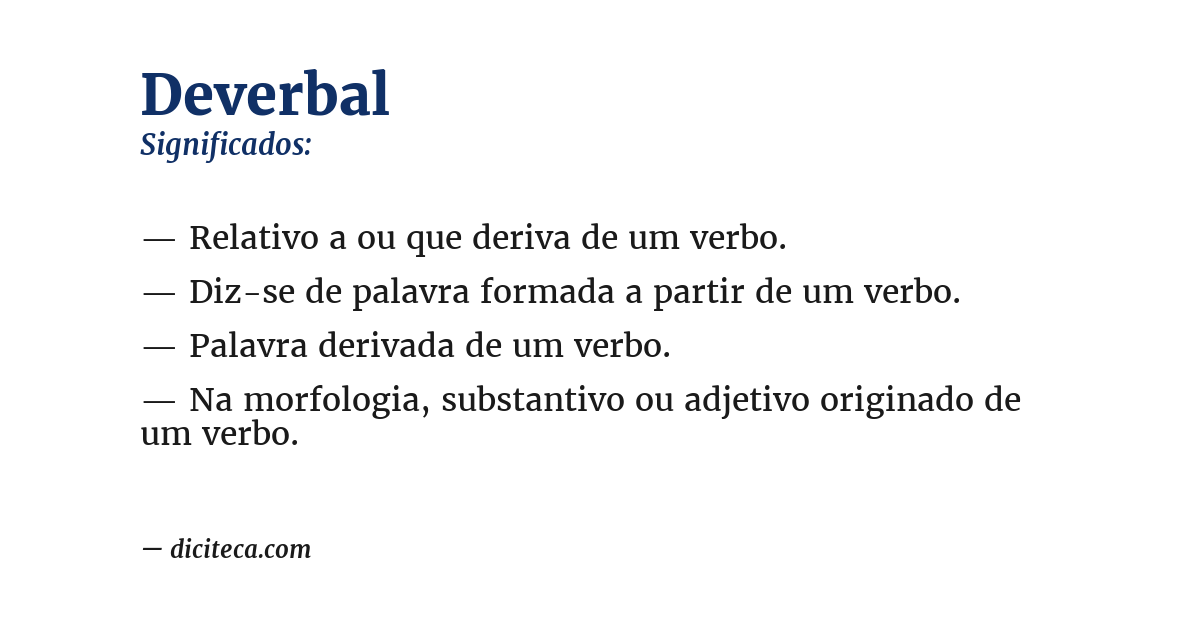 Significado de deverbal