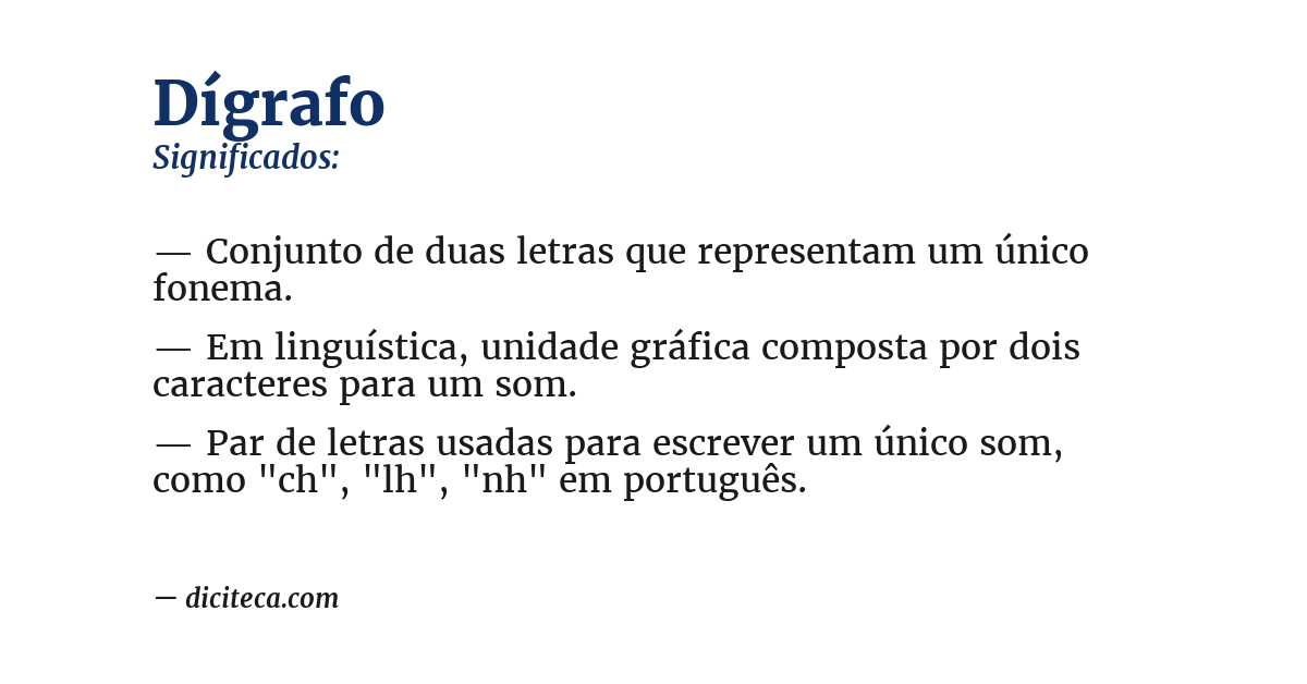 Significado de dígrafo