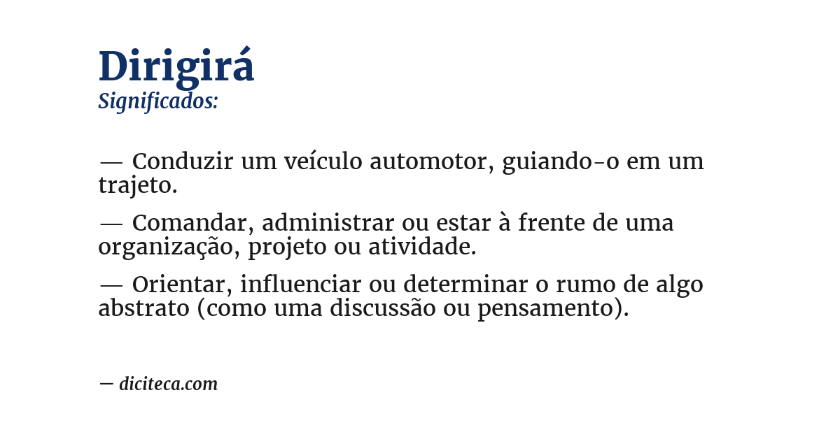 Significado de dirigirá