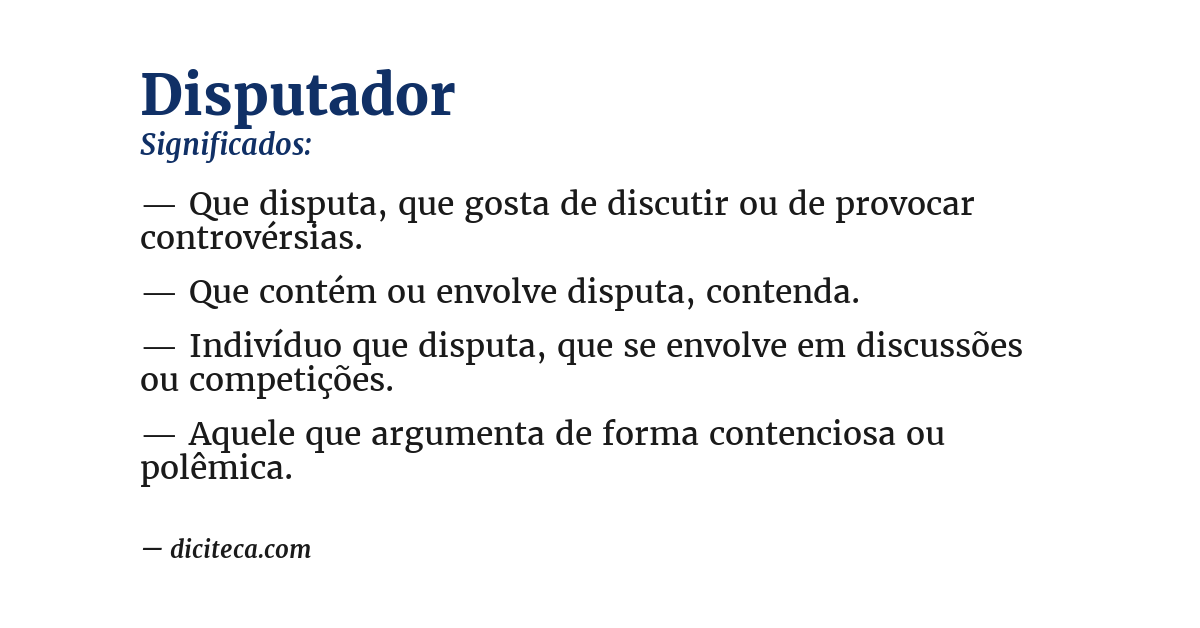 Significado de disputador