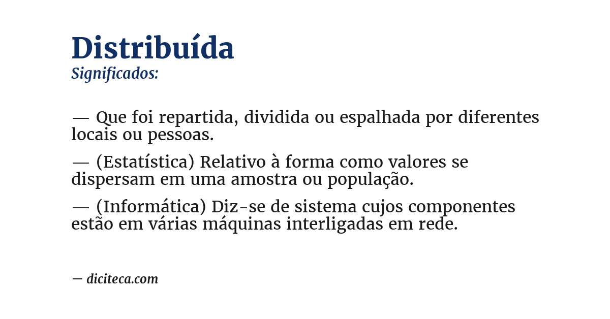 Significado de distribuída