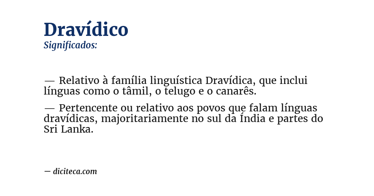 Significado de dravídico