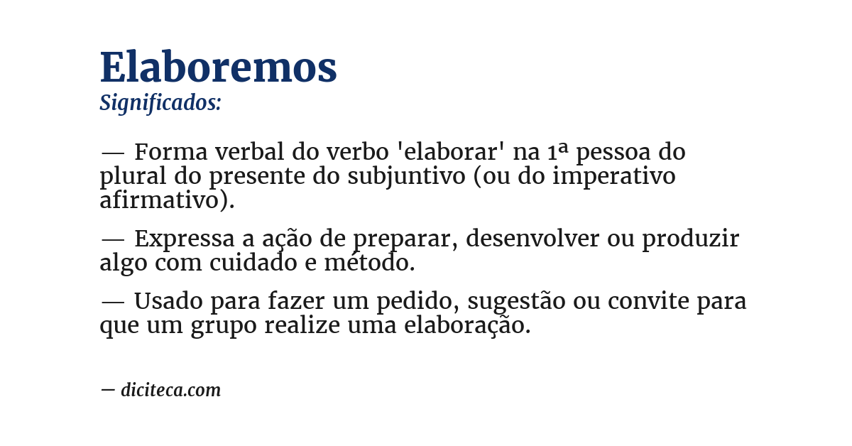 Significado de elaboremos