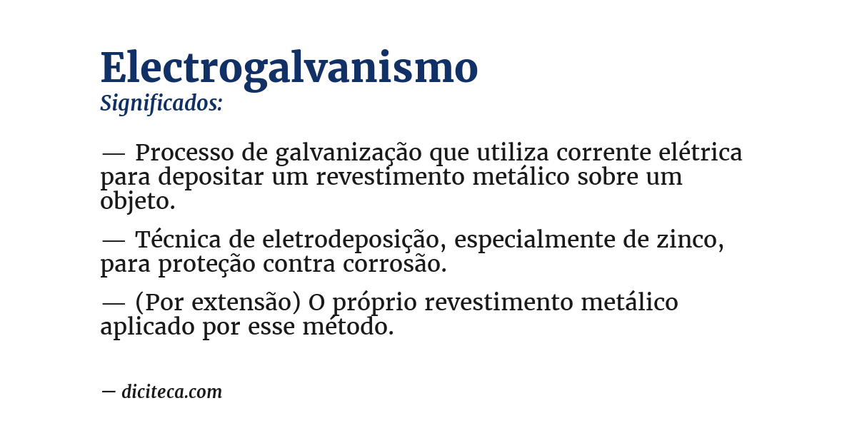 Significado de electrogalvanismo