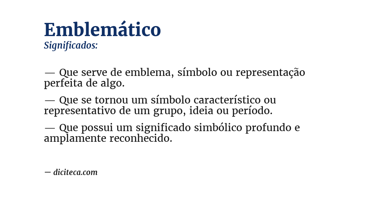 Significado de emblemático