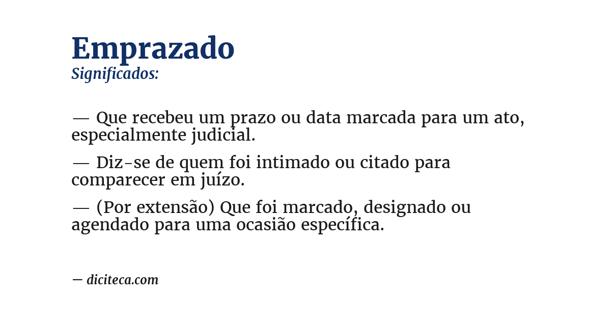 Significado de emprazado