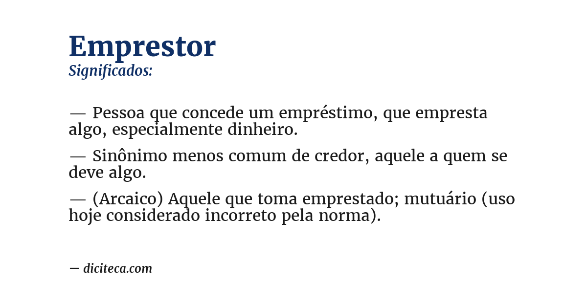 Significado de emprestor