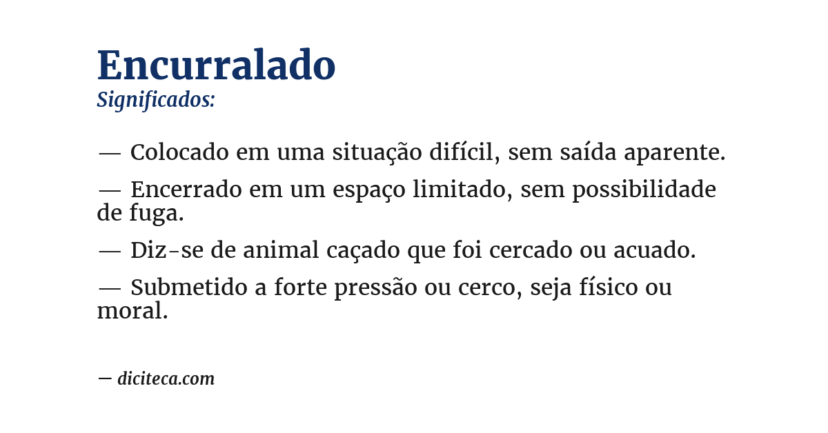 Significado de encurralado