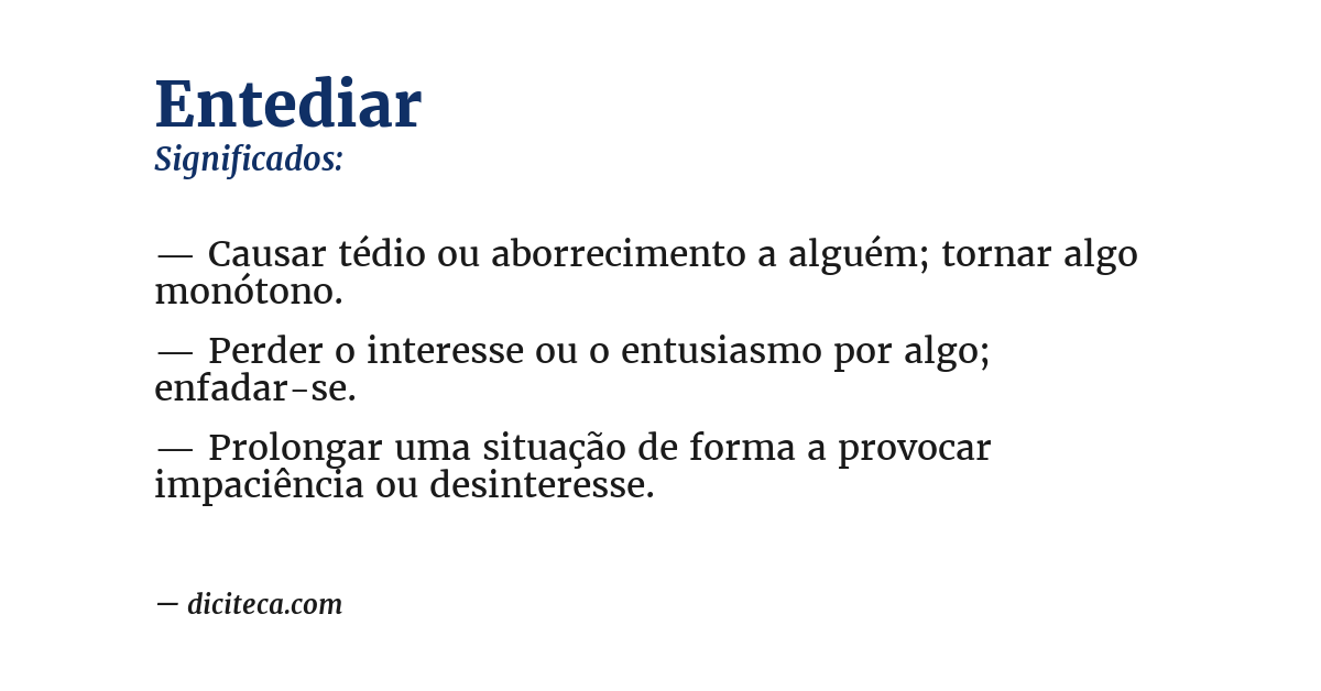 Significado de entediar