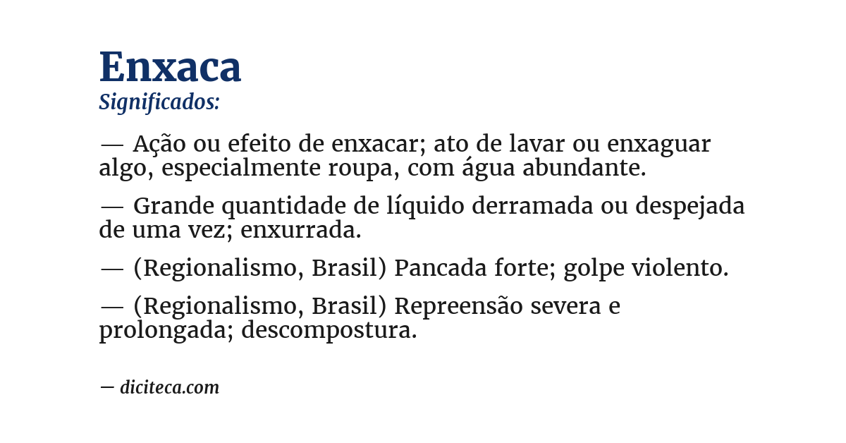 Significado de enxaca