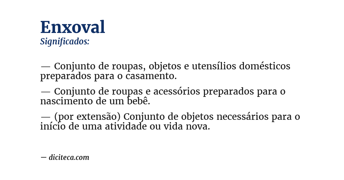 Significado de enxoval