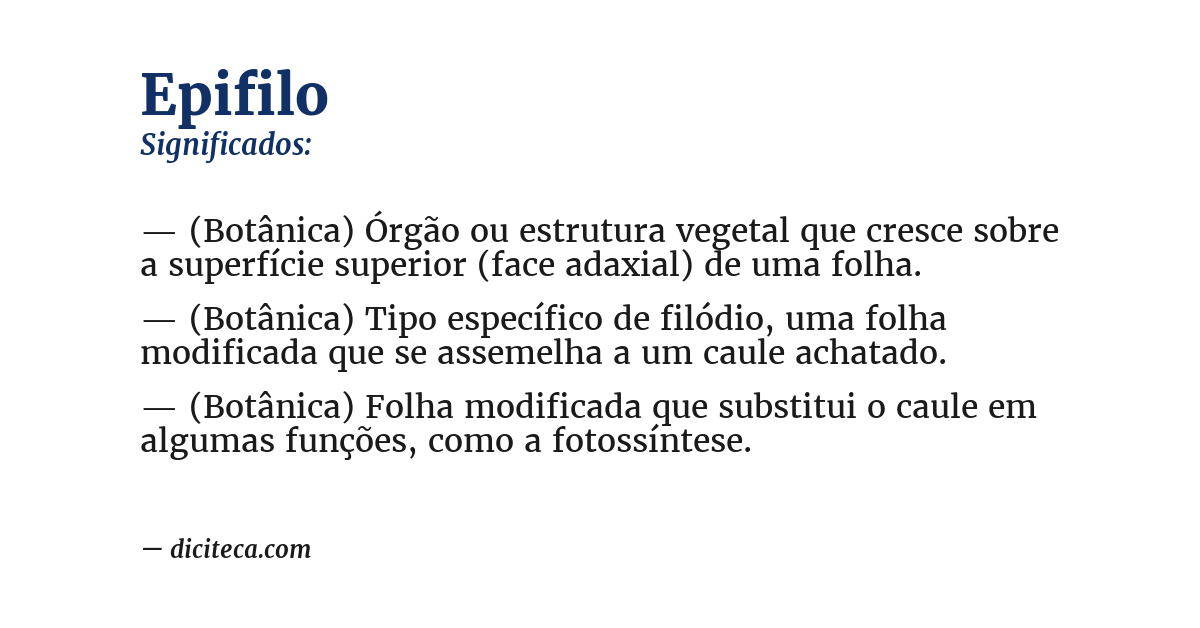 Significado de epifilo