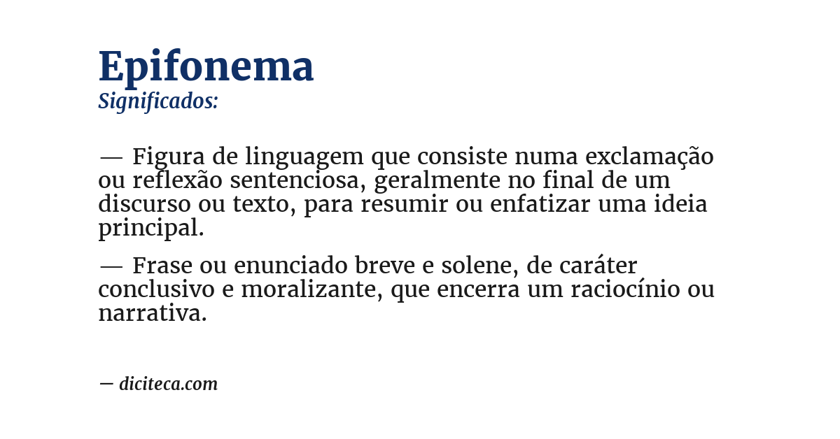 Significado de epifonema