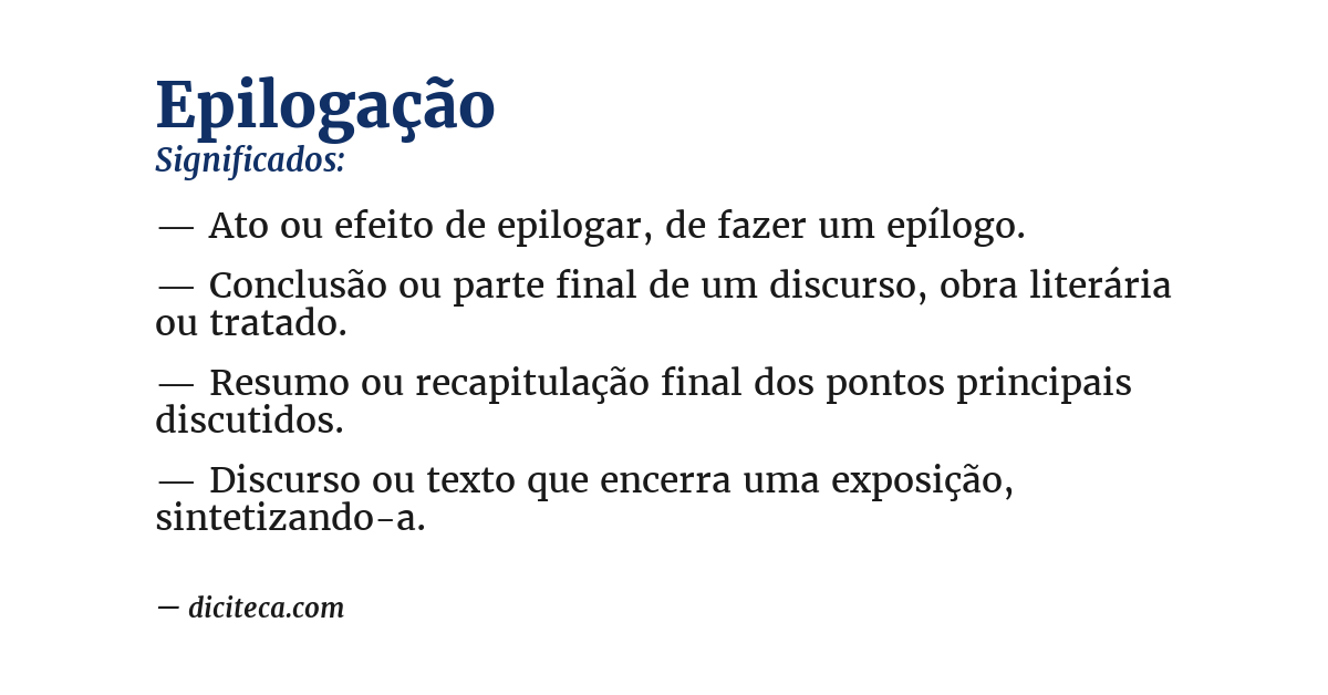 Significado de epilogação