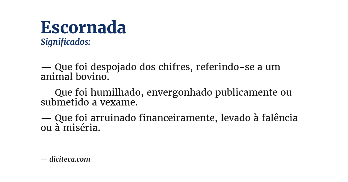 Significado de escornada