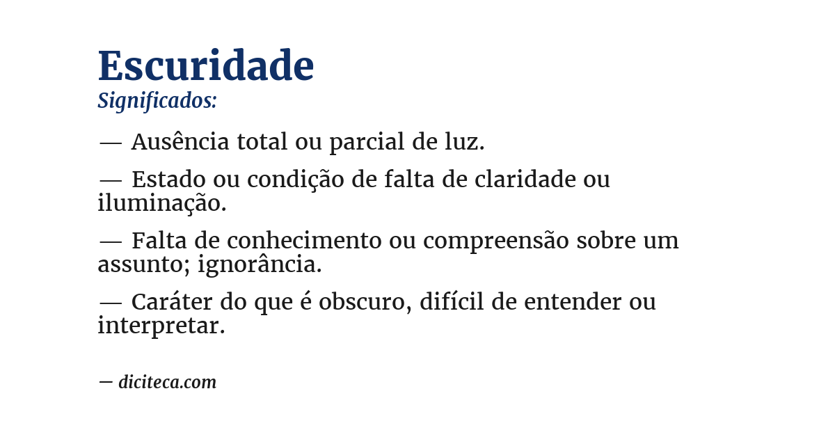 Significado de escuridade