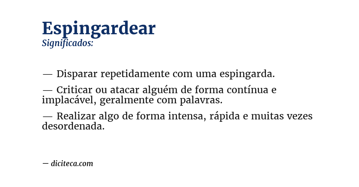 Significado de espingardear