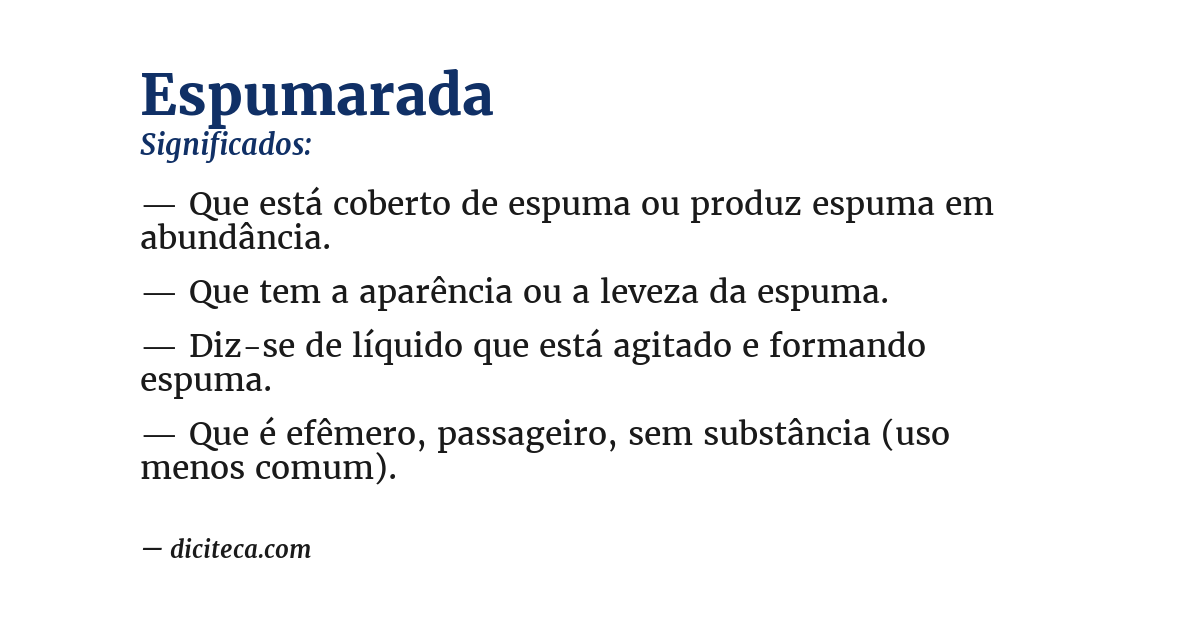 Significado de espumarada