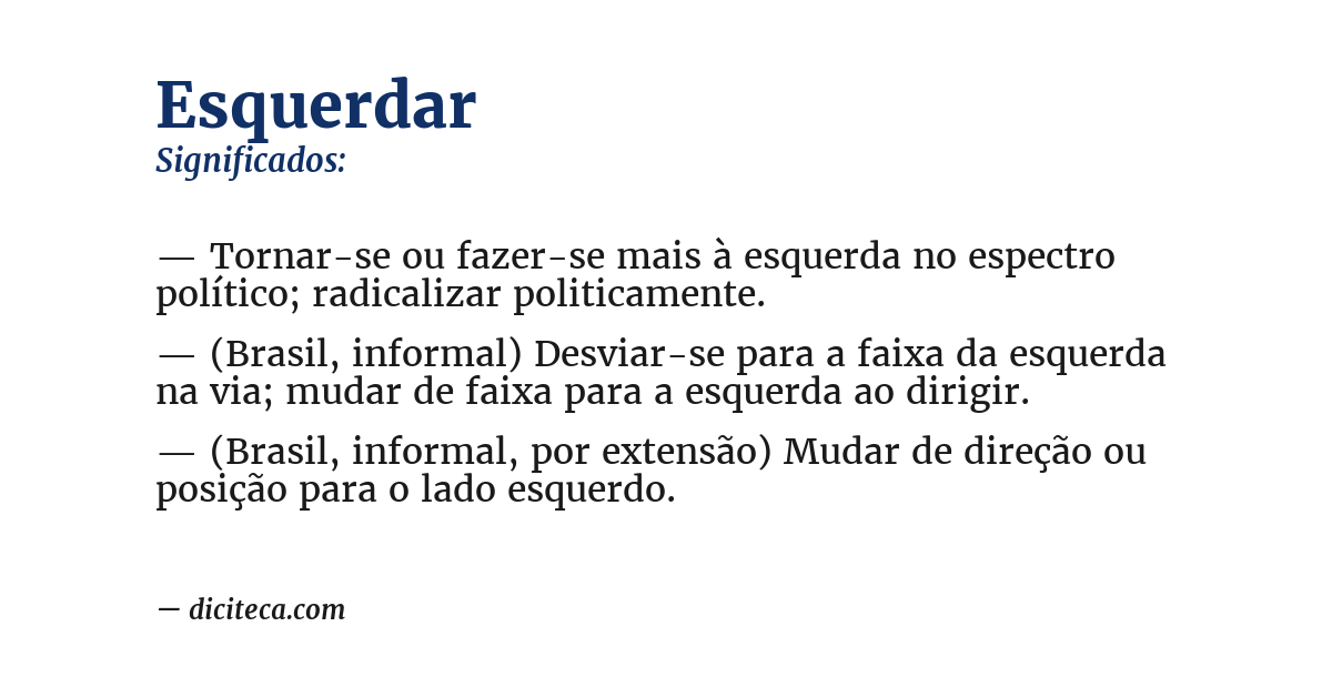 Significado de esquerdar