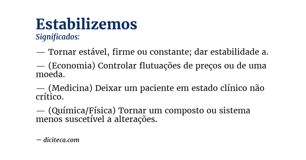 Significado de estabilizemos