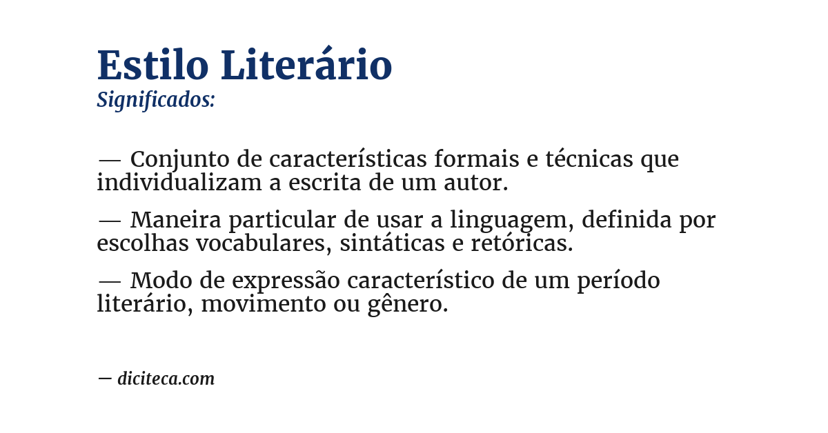 Significado de estilo literário
