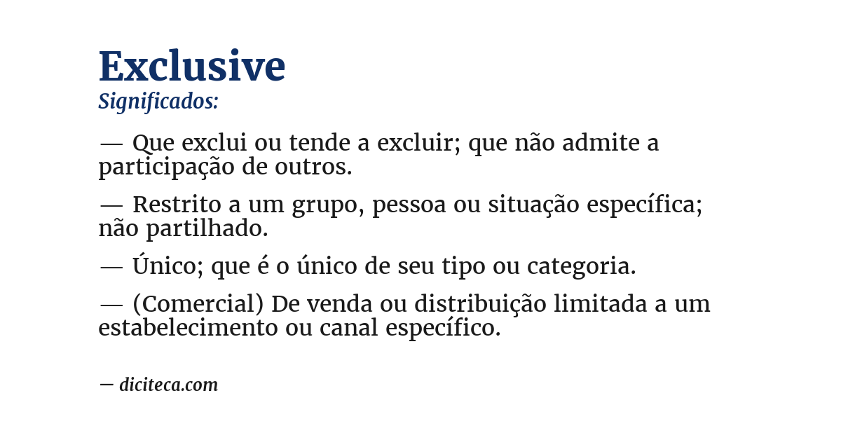 Significado de exclusive