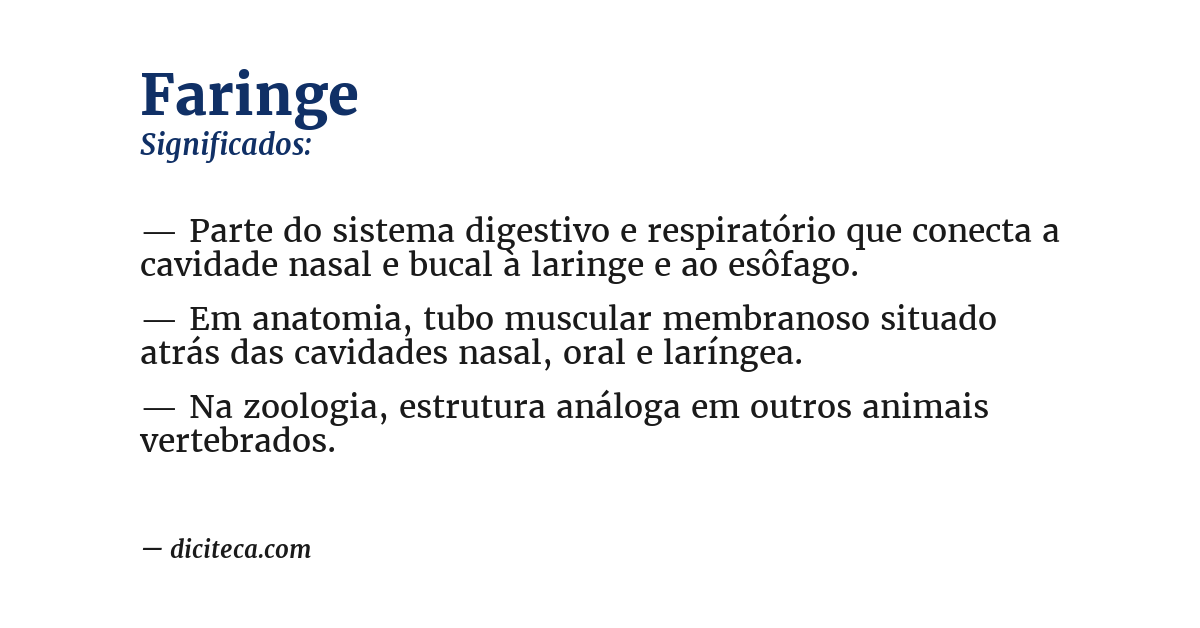 Significado de faringe