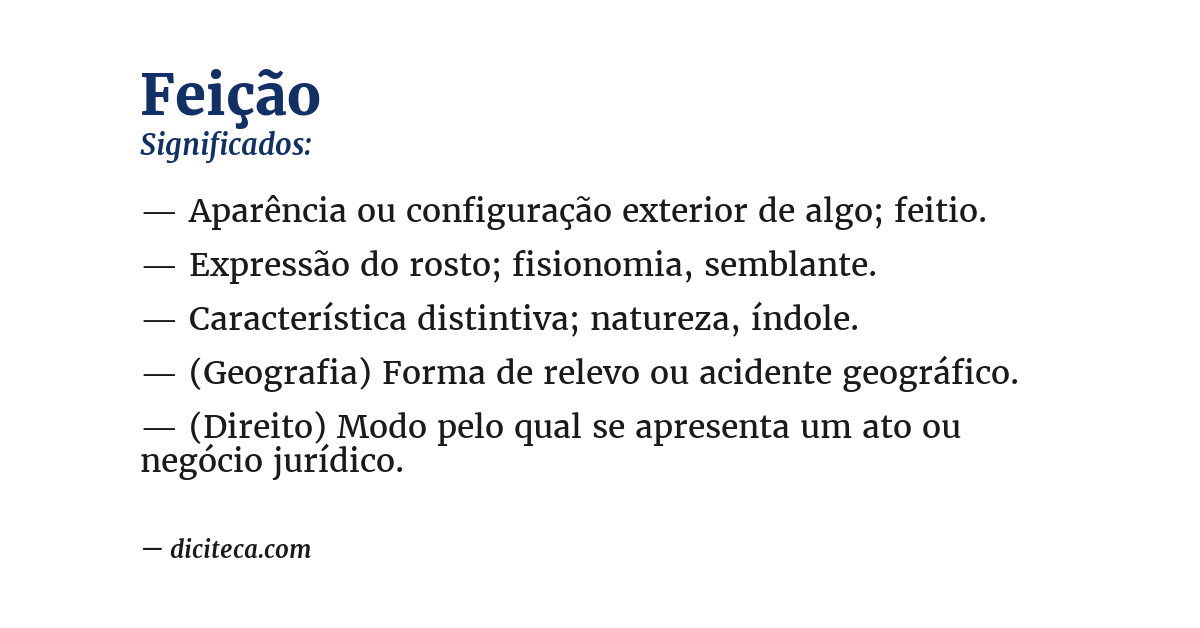 Significado de feição
