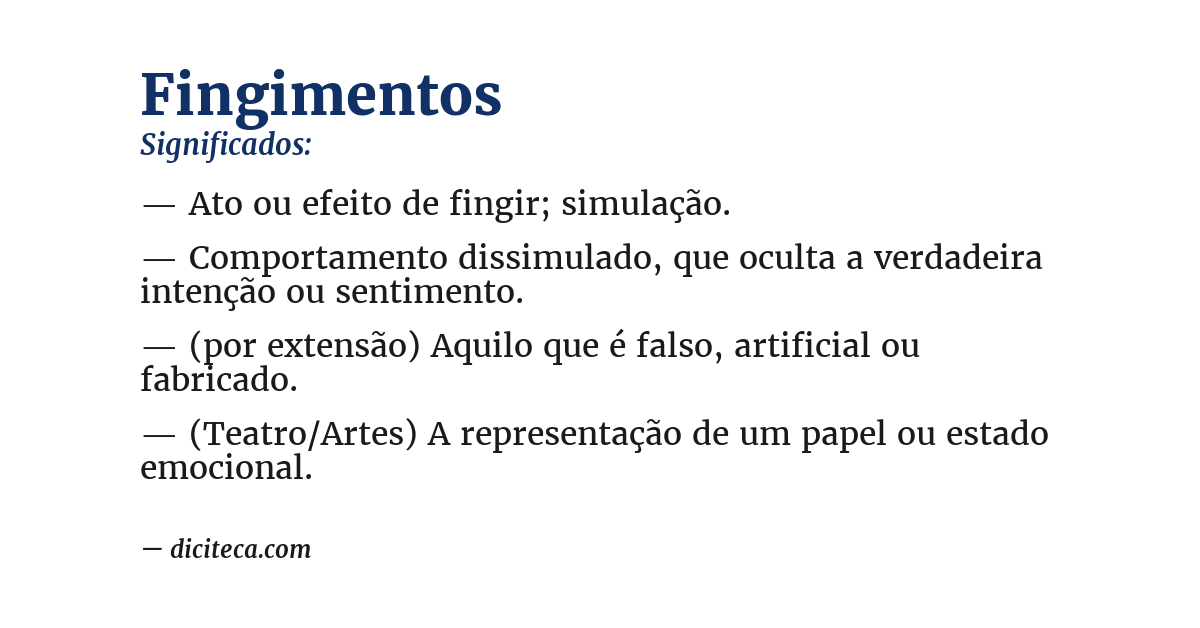 Significado de fingimentos