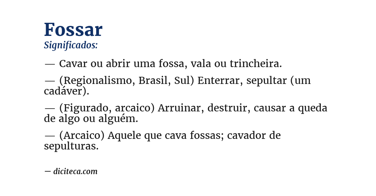 Significado de fossar