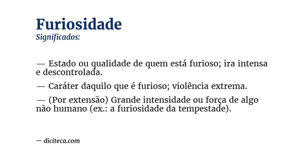 Significado de furiosidade