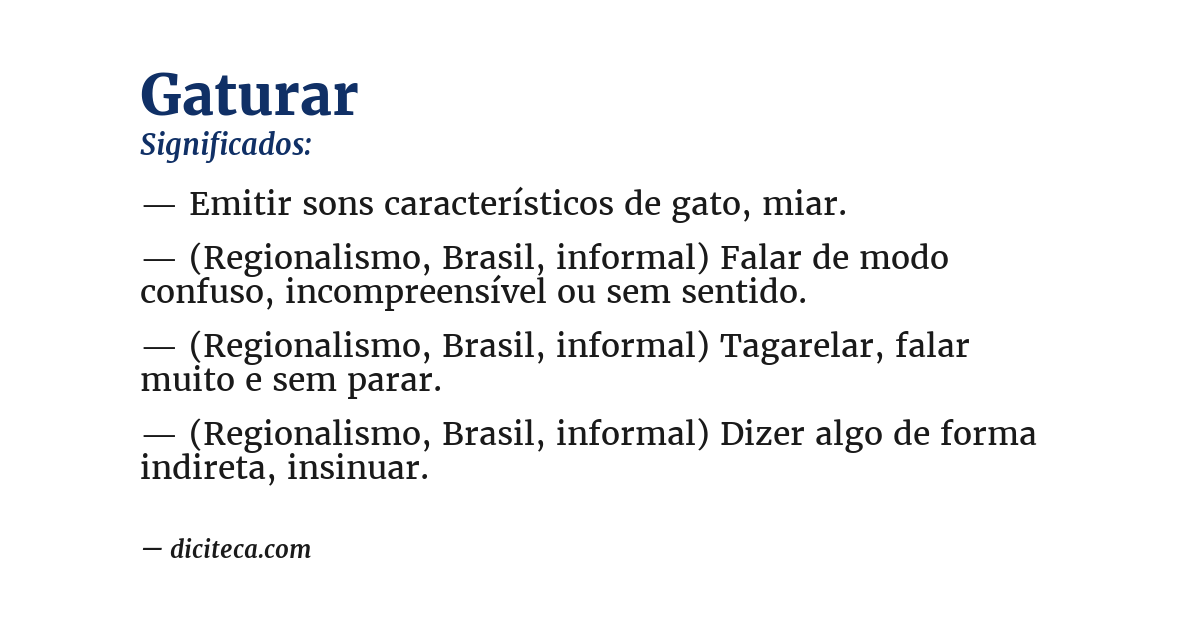 Significado de gaturar